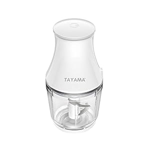 TAYAMA 2.5 Cup White 200W Mini Chopper 4-Layer Blade Food Processor, Medium TAYAMA 25 Cup White 200W Mini Chopper 4 Layer Blade Food Processor Medium
