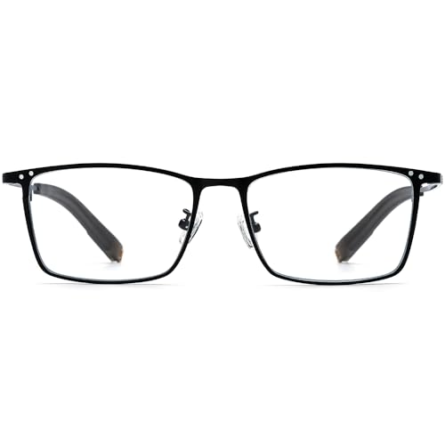 Image of FONEX Pure Titanium Glasses Frame Men Square Magnet Clip On Eyeglasses with Polarized Lens