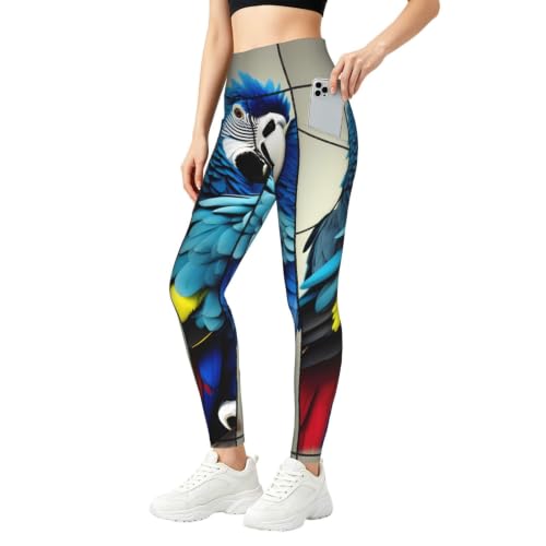 Leggings de entrenamiento de loro azul que no se bajan ni transparentan al entrenar