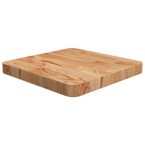 vidaXL Solid Oak Wood Square Table Top - 40x40x4 cm - Light Brown Varnished - Versatile Use for Coffee Tables, Side Tables, Dining Areas, and More