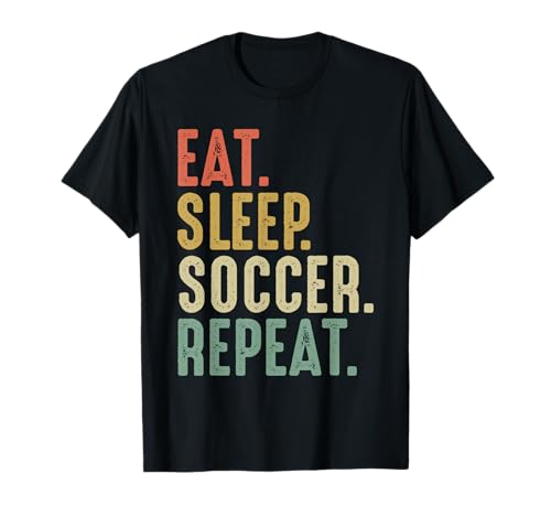 Eat Sleep Soccer Repeat Christmas, fútbol para niños y adultos, vintage Camiseta