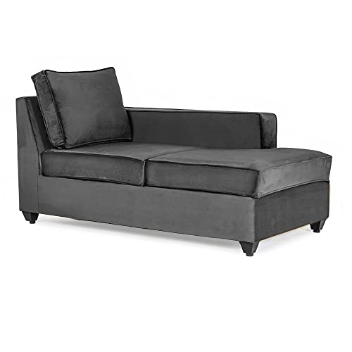 Image of Wakefit Sofa Set | 3 Year Warranty | Sofa 3 Seater, 3 Seater Sofa for Living Room, Wooden Sofa Set, 3 Seater + Right Aligned, Sofa for Living Room - Napper(Fabric-Velvet : Space Grey)