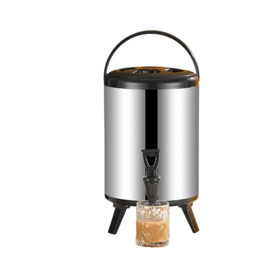 Giawkca 6L/8L/10L/12Lケトル、水タンク、断熱ステンレスケトル、二重壁ステンレス、保温・保冷、大容量、三脚付き、お湯、ジュース、ミルクティー、牛乳、豆乳、コーヒーに最適、家族の集まりやレストランに最適 (シルバー,10L)