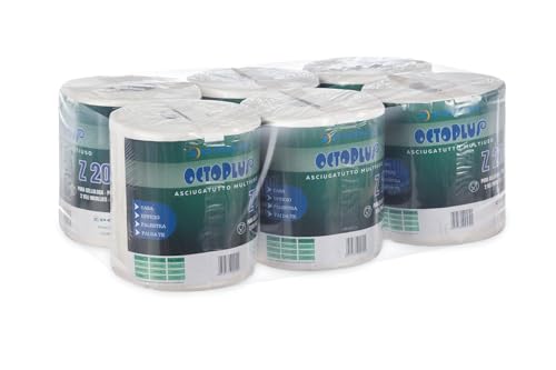 ZPAPER 𝗡𝗢𝗩𝗜𝗧𝗔' - 6 Rotoli Asciugatutto - Rotoloni Asciugatutto Pura Cellulosa, 2 Veli. Bobine carta asciugatutto