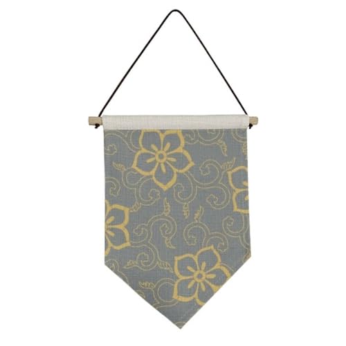 Bannière en toile style japonais avec fleurs asiatiques pour décoration murale