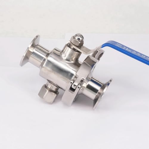 Válvula de bola de 1" con triple abrazadera para elaboración de cerveza y fluidos 25 mm 6
