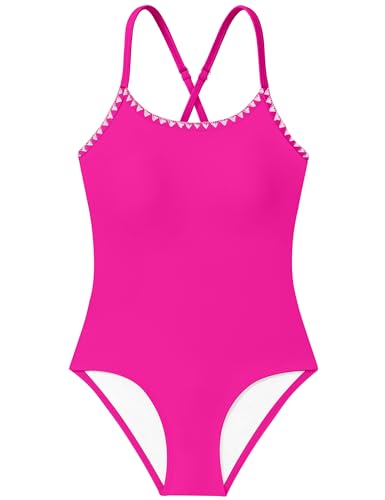Image of Girls Swimsuit Ruffle Solid One Piece Bathing Suits 7-18 Years | Teen Bathing Suits for Girls Ruched Sleeveless Girls' Swimwear