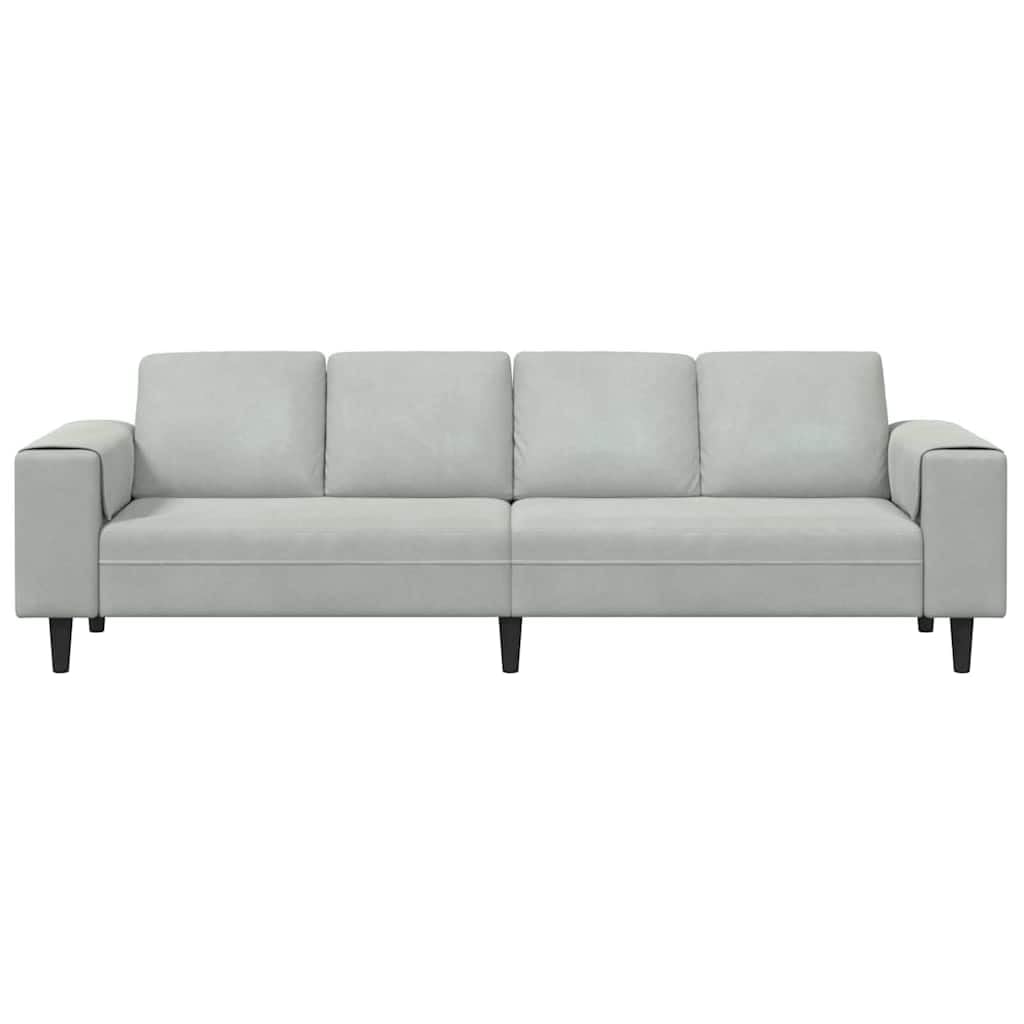 mtlskopal Sofá moderno gris claro, 250 x 77 x 76 cm, poliéster resistente, con funda resistente a la intemperie, cuerpo de madera contrachapada resistente y patas negras, para salón, dormitorio de