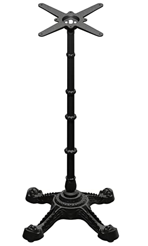FLAT AUTO-ADJUST PX23 Self-Stabilizing Parisian Cast Iron Table Base | X-shaped | Bar Height | Accommodates Square Table Tops Up to 24