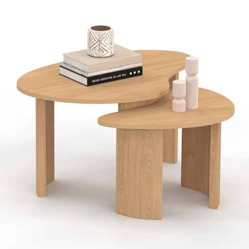 IDMarket - Lot de 2 Tables Basses gigognes Coline 70/50...