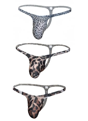 Men's Leopard Print Thong Ice Silk| Fashionable Print, Stretchy Fabric, Sexy Wild Charm