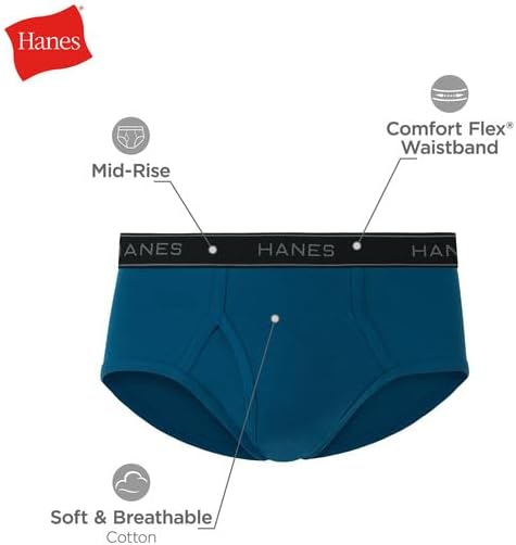 Hanes Men's Underwear Brief Pack, Cotton Mid-Rise Briefs, Moisture Wicking, 6, 9 & 12 Packs - Image 6