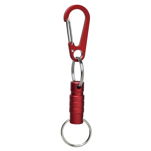 Image of Quick Release Keychain Clip, Small Carabiner Clip & Pull Apart Detachable Key Ring, Car Key Chain Hooks Keyring