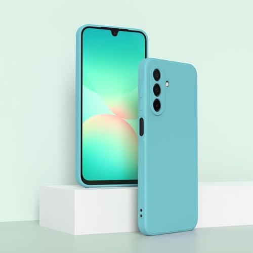Image of DIZORO Microfiber Candy Case for Samsung A26 5G Smooth Touch Cushion Liquid Soft Silicone Gel Rubber Phone Cases Non-Slip Full Body Protective Shockproof Back Cover (Mint Green)