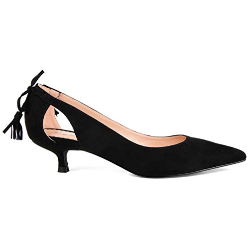 Brinley Co. Womens Pointed Toe Cut-Out Pump Black, 7.5 Regular US