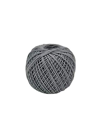 Image of Prapti Handicrafts 3ply Grey Mercerised Premium Cotton Crochet Knitting Thread Yarn for Craft Fast Color Pack of 2 Ball (50gm x 2)