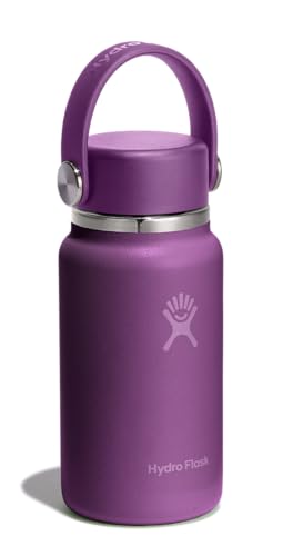 Image of Hydro Flask Micro Bottle - Leak Proof Purse or Pocket Flask - Insulated Mini Water Bottle 6.7 Oz Beachplum Purple