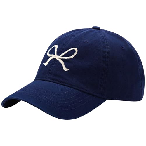 Trendy Bow-Tie Baseball Cap for Women and Men Trucker Hats Y2k Adjustable Fashion Sun Hat with Visor for Hiking & Travel
