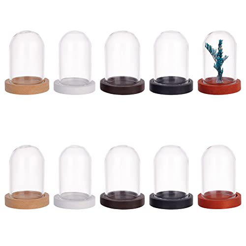 PH PandaHall 10pcs Glass Display Dome Cloche, Display Bottles Bell Jar Display Dome with Cork Base Glass Decoration Bottles for Wedding Party Favors Crafts Decorations, 1.1x0.78inch