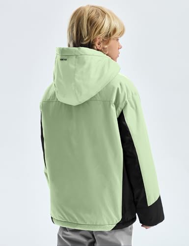 GEMYSE Boy's Waterproof Ski Snow Jacket Fleece Windproof Winter Jacket with Hood3