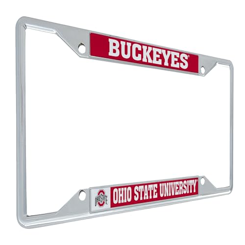 Desert Cactus Ohio State University OSU Buckeyes Car Accessories Metal License Plate Frame and Tag Holder for Front or Rear of Car (Mascot)