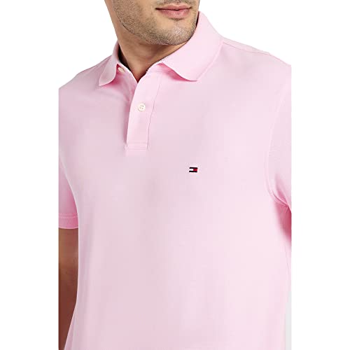 Image of Tommy Hilfiger Solid Regular fit Cotton Polo t-Shirt