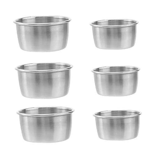 COLLBATH 6pcs Stainless Steel Sauce Cups Dipping Bowls for Ketchup Soy Sauce and Condiments for Home Restaurant and Shop Use Easy to Clean and Stain Resistant