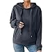Shusuen Hoodies for Women Casual Y2k Pullover Oversized Sweatshirts Long Sleeve Winter Clothes Fall Outfits with Pockets（Dark Gray,Small）