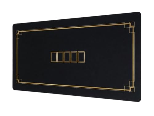 OUTLETISSIMO® Tapis de Poker 180 x 90 cm Noir et Or Avec Sac Portable Tissu Casino Couverture de Table Texas Hold'em Anti-dérapant Résistant À L'Eau Hydrofuge Amortisseur Bruit