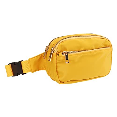 Smandy Paquete de Cintura Fanny Pack Oxford Tela Resistente a la Suciedad Bolsa de Viaje con Múltiples Bolsillos para Hombres y Mujeres (Amarillo Tierra)