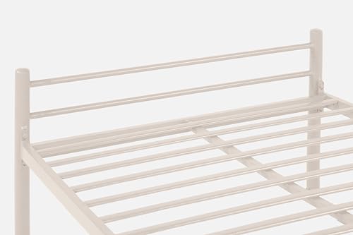 Image of Nivo Metal Extra Single Size Bed Without Storage | Wrought Iron Single Bed with Headboard & Footboard| Sturdy Powder Coated Platform Cot for Bedroom (Nivo Ivory)