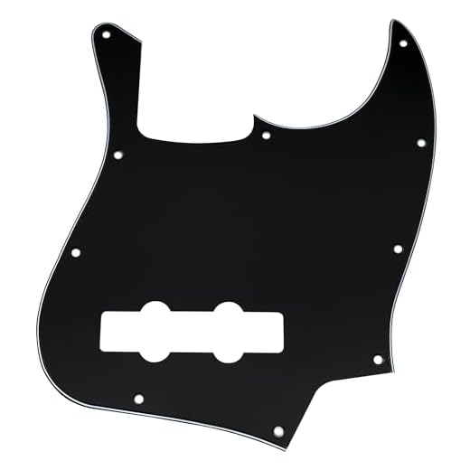 Musiclily 10 Agujeros Jazz Bass Pickguard Golpeador para Fender American/México Standard Bajo Estilo J, 3 capas Negro