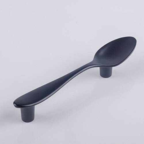 Luluxing Black Knife Fork Spoon Tableware Shape Dresser Knobs Drawer Handle Creative Furniture Wardrobe Cupboard Cabinet Handle Pulls Knobs Pack Of 3 thumb #4