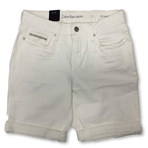Calvin Klein Jeans Women's Denim City Short (2, White Light)