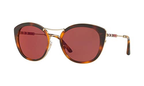 Burberry BE4251Q Sunglasses 3316D0-53 - Light Havana Frame, Dark Violet Mirror BE4251Q-3316D0-53
