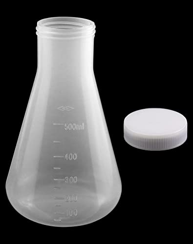 Flasque Erlenmeyer 500ml QWORK avec bouchon à vis étanche pour laboratoire