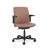 Humanscale Path Home Office Task Chair, Adjustable Duron Arms, Black Frame, and Terracotta Formsense Eco Knit Fabric with Optional Soft Casters for Hard Flooring