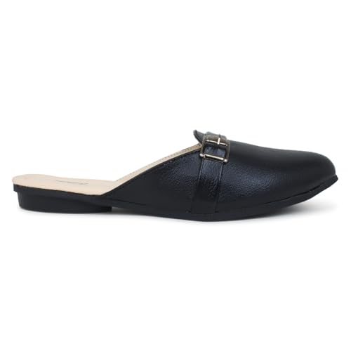 Image of Todhwear Flats Slip On Backless Loafers Womens Slides Shoes Office Mules | Casual Flats Slides Mules for All Day Comfort | Flat Fashion Sandals |