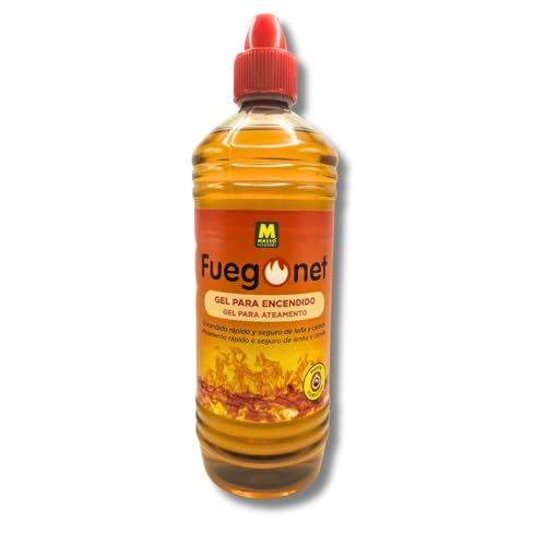 Gel para Encendido 1L Muy Rápido y Seguro para Chimeneas, Estufas y Barbacoas para Leña y Carbón MUY EFECTIVO | Encendido Rápido, Limpio y Seguro | Apto en Interior y Exterior | FuegoNet Nexum Market