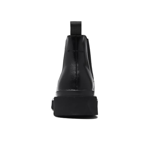 Men's Chelsea Ankle Boots Classic Leather Non-Slip Dress Boots Casual Elastic Slip On Work Boots3