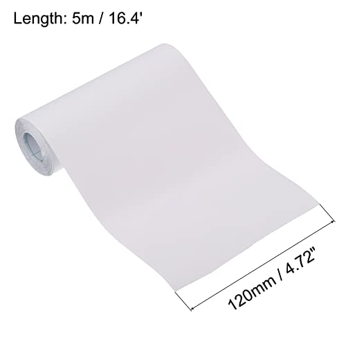 Image of uxcell Waterproof Peel and Stick Decorative Tape Self Adhesive 4.72 inch W x 16.4'L PVC Removable Tape for Wall Edge Matte White