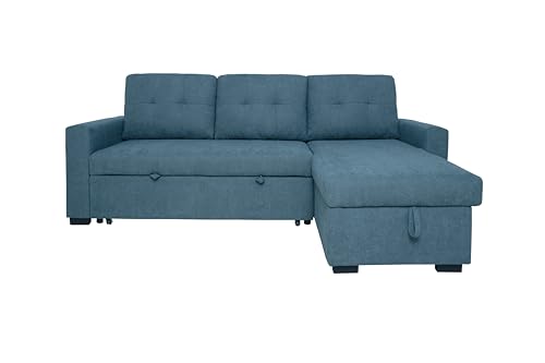 MUEBLIX.COM - Sofa 3 Plazas Chaiselongue Ojuel, Chaiselonge Intercambiable, Asientos y Respaldo Acolchados, Sofa Chaiselongue Cama con Arcon, Sofas de Salón Modernos, Color Gris