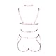 PETMHS Damen Punk Cut Out Harness Körper Voll Riemchen Dessous Taille Strumpfgürtel Set Elastizität Bralette Goth EDC Halloween Club Party Tanz Rave Wear (Rosa)