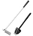 POLIGO 2pcs Grill Cleaning Set - 24.6" Stainless Steel Charcoal Ash Rake with Rake Lifter and Grill Brush - BBQ Ash Tool Rake Poker for Big Green Egg, Kamado Joe, Charcoal Smoker, Wood Burning Stove
