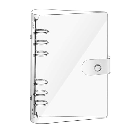 SinChic A5 Soft PVC Notebook Binder Clear Soft PVC 6 Hole Ring Binder