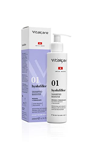 Vitalcare | Shampoo Booster Hyalufiller, Shampoo Idratante e Volumizzante, Con Acido Ialuronico, Per Tutti i Tipi di Capello, 200ml