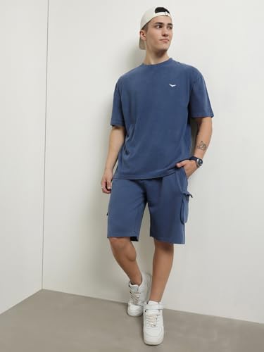 Image of Nobero Oversized Co-ord Set for Men |Cargo Shorts Co ord Set for men | Oversized Fit | Cargo Pockets | Matching Top & Shorts | Casual & Streetwear