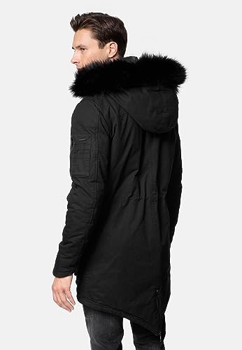 Trueprodigy Casuale Uomo Parka di Pelliccia Faux