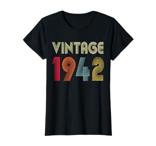 Vintage 1942 80th Birthday Gift Men Women 80 Years Old T-Shirt