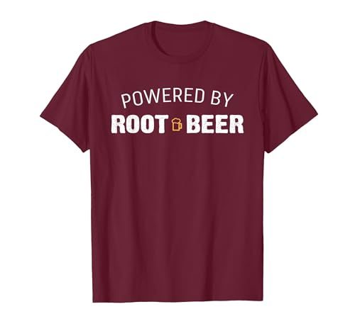 Powered by Root Beer T-Shirt, Men, Burgundy, Medium